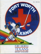 Fort Worth Texans 1981-82 program cover