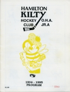 Hamilton Kilty B's 1994-95 program cover