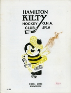 Hamilton Kilty B's 1995-96 program cover