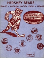 Hershey Bears 1964-65 program cover