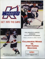 Kalamazoo Wings 2002-03 program cover