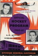 Kitchener-Waterloo Beavers 1960-61 program cover