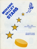 Mohawk Valley Stars 1981-82 program cover