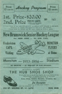 Moncton Flyers 1953-54 program cover