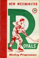 New Westminster Royals 1952-53 program cover