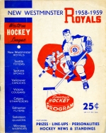 New Westminster Royals 1958-59 program cover