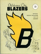 Oklahoma City Blazers 1971-72 program cover