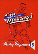Owen Sound Mercurys 1953-54 program cover
