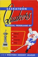 Saskatoon Quakers 1952-53 program cover