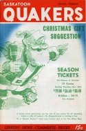 Saskatoon Quakers 1954-55 program cover