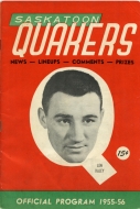 Saskatoon Quakers 1955-56 program cover