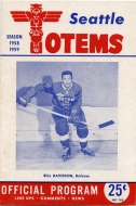 Seattle Totems 1958-59 program cover