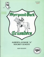 Sherwood Park Crusaders 1988-89 program cover