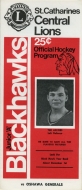 St. Catharines Black Hawks 1971-72 program cover