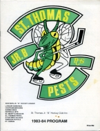 St. Thomas Pests 1983-84 program cover