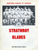 Strathroy Blades 1981-82 program cover