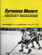 Syracuse Blazers 1974-75 program cover