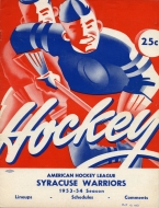 Syracuse Warriors 1953-54 program cover