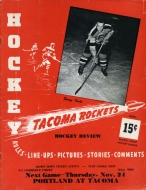 Tacoma Rockets 1949-50 program cover