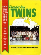 Thunder Bay Twins 1990-91 program cover