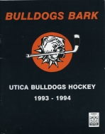 Utica Bulldogs 1993-94 program cover