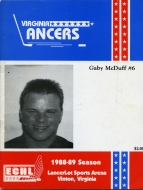 Virginia Lancers 1988-89 program cover