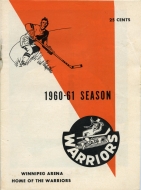 Winnipeg Warriors 1960-61 program cover
