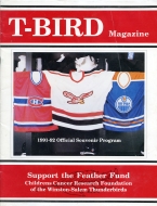 Winston-Salem Thunderbirds 1991-92 program cover