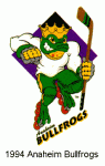 Anaheim Bullfrogs 1994-95 hockey logo